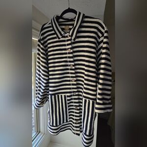 Free People Black and White Striped Cardigan